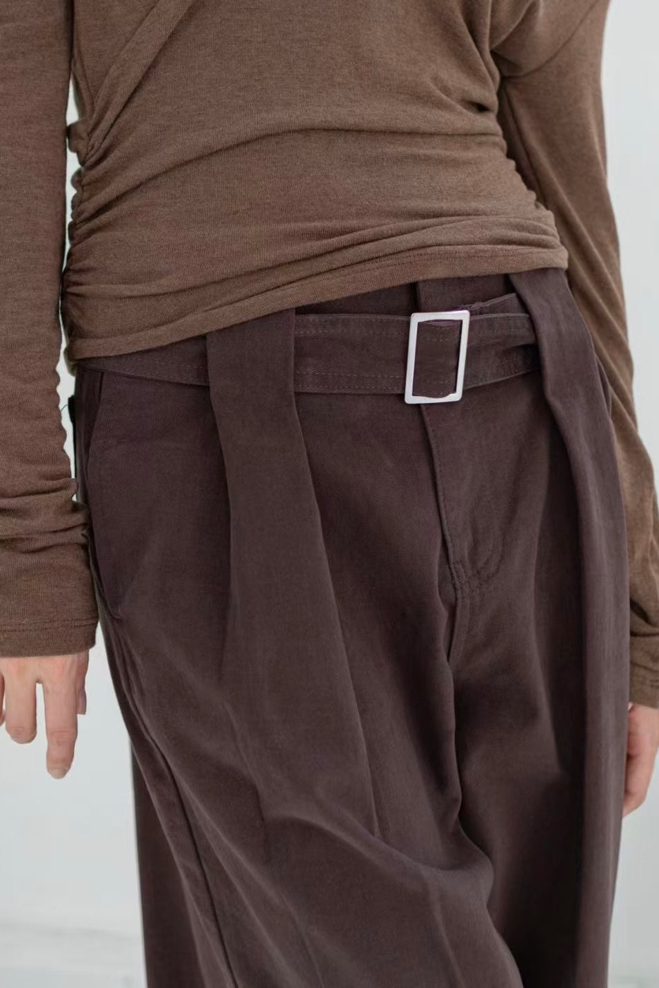 250921 Eugenie wide leg pants with belt