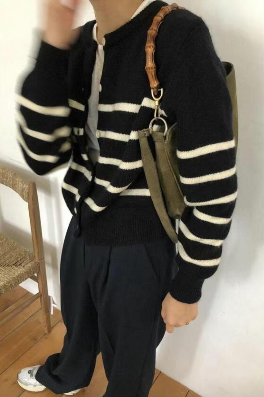 0959 French Striped Cardigan (PT2.SHOWROOM 未有DISPLAY)
