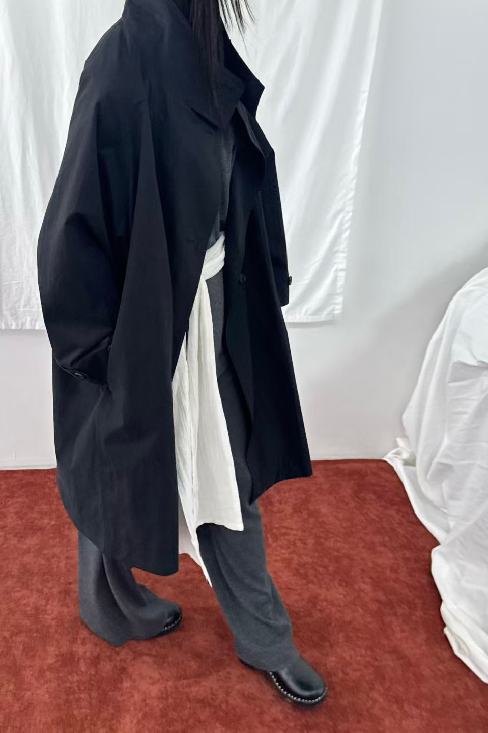 250908 Aurelie Collarless Trench Coat