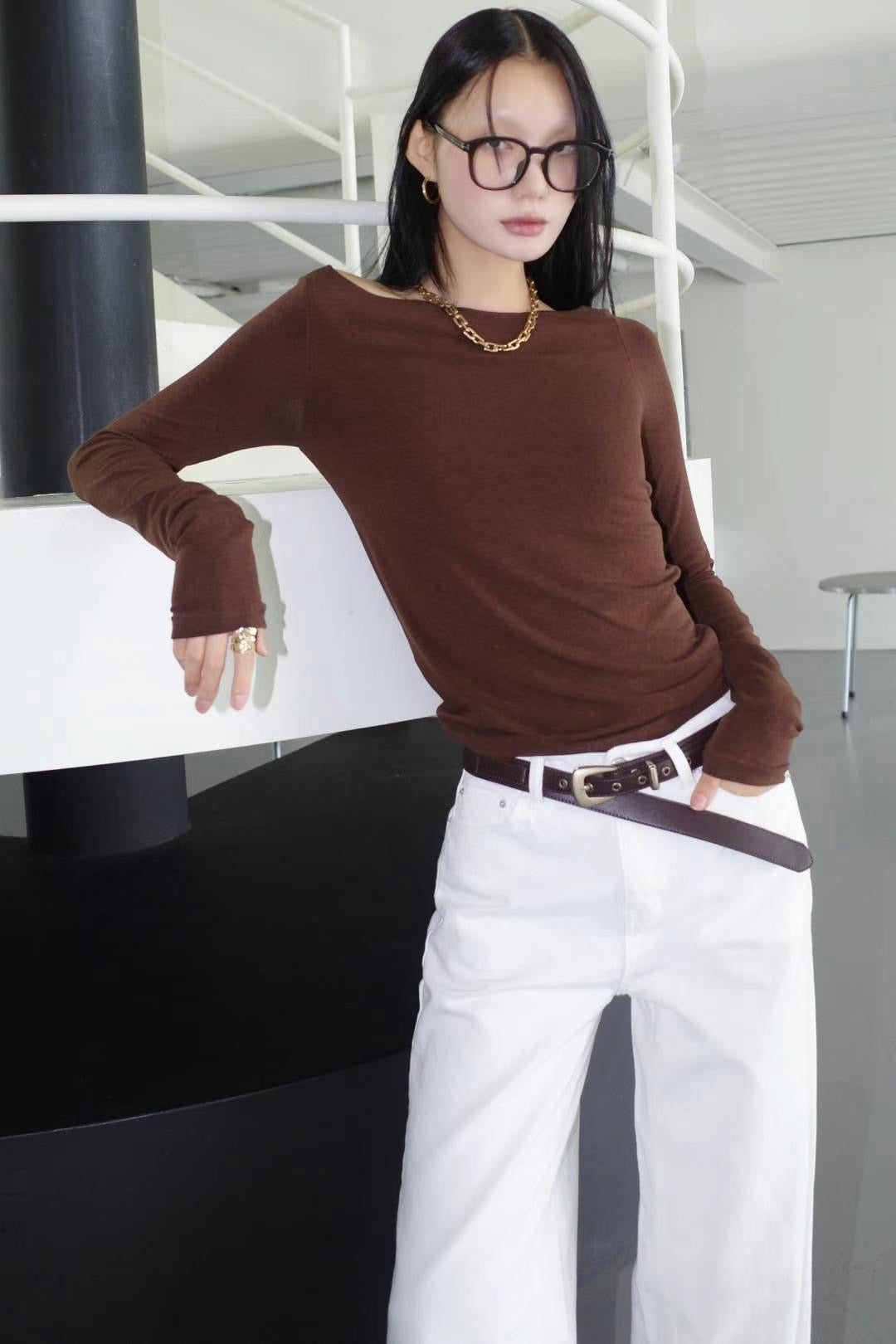 1108 French Boat Neck Top II (SHOWROOM 有DISPLAY)