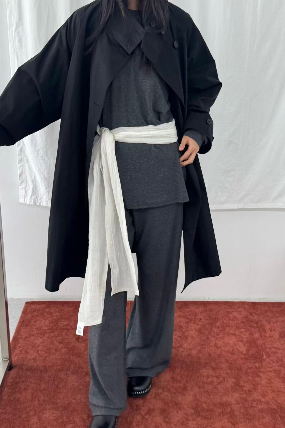 250908 Aurelie Collarless Trench Coat