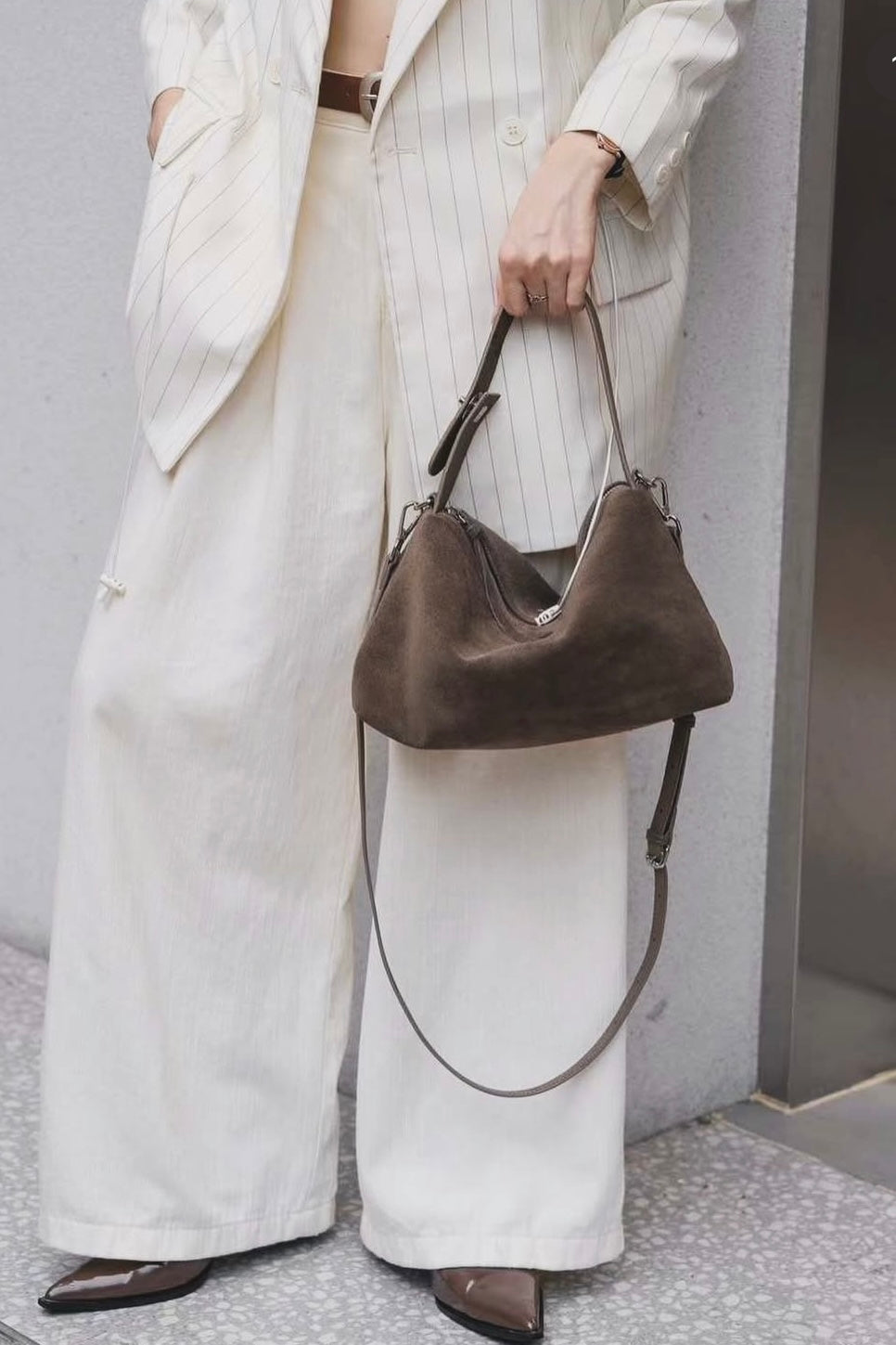 250627 2-way Suede Leather Bag