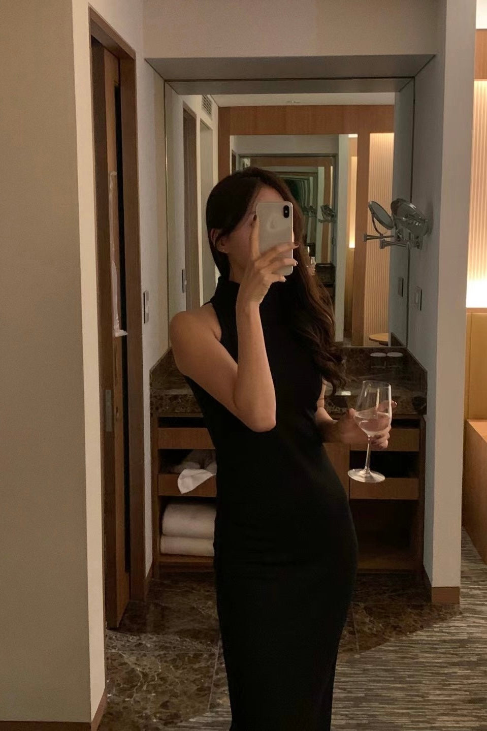 250715 Classy Sleevesless turtleneck Dress