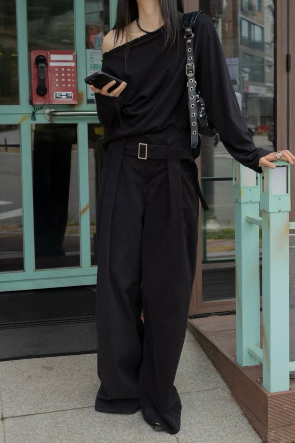 250921 Eugenie wide leg pants with belt