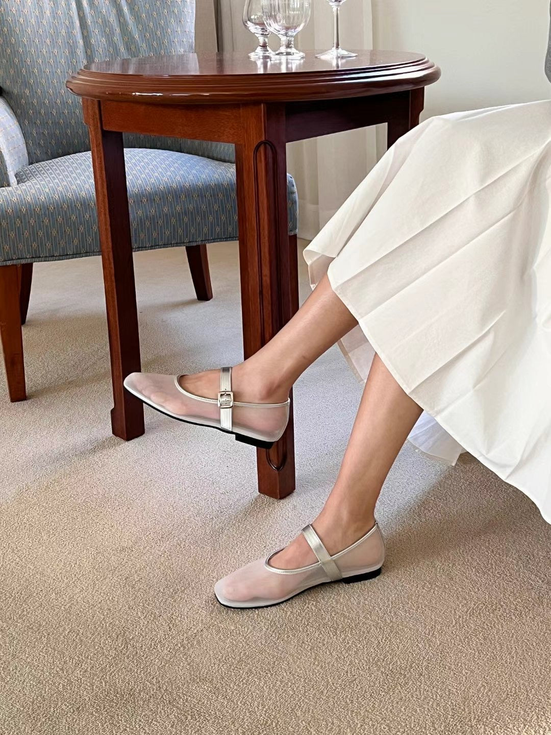 FT16 - Sheer Mary Jane Flats