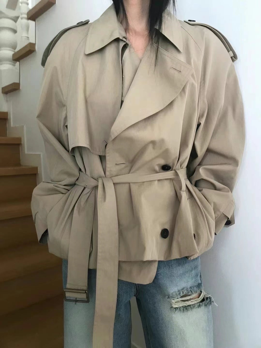0941 Kendall Crop Trench Coat (PT2.SHOWROOM 有DISPLAY)