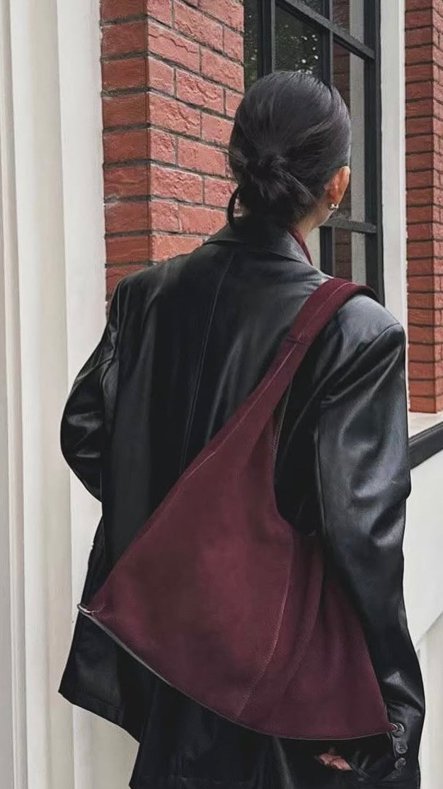 250626 Suede Leather Hobo Bag