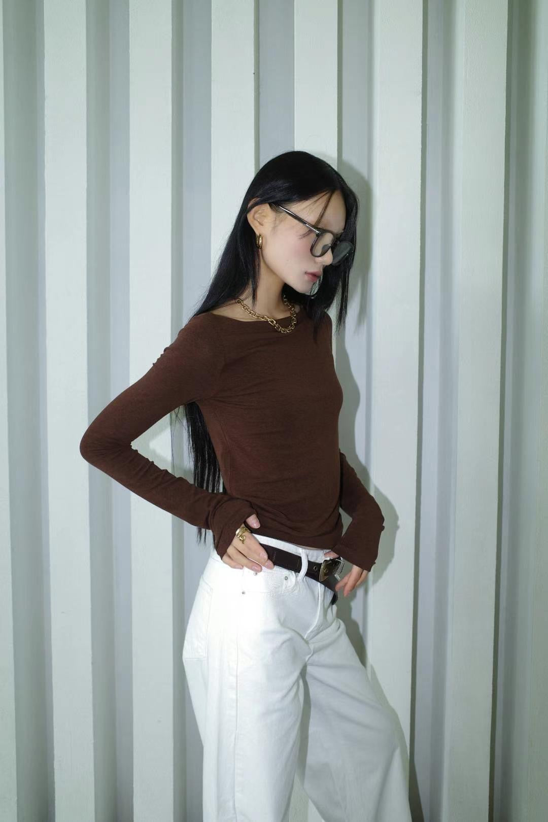 1108 French Boat Neck Top II (SHOWROOM 有DISPLAY)
