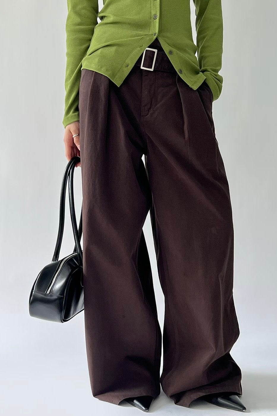 250921 Eugenie wide leg pants with belt