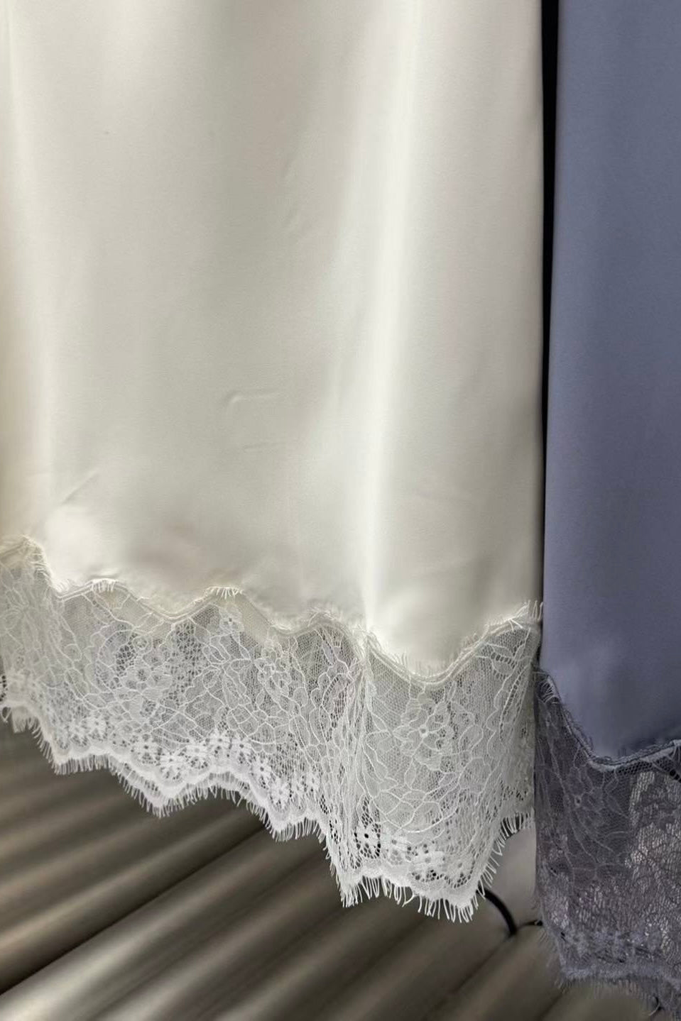 250705 Frankie Lace Hem Satin Skirt