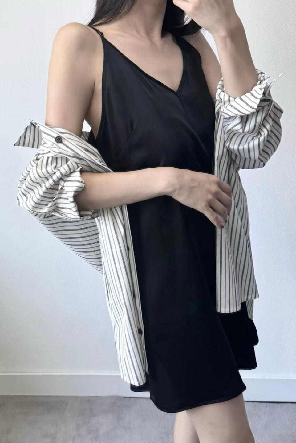 250932 French Short Satin Dress
