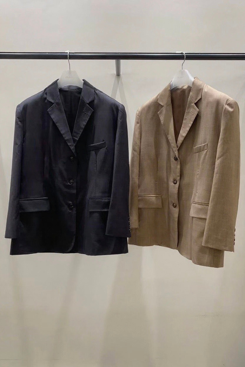 250946 European Checkered Overfit Blazer