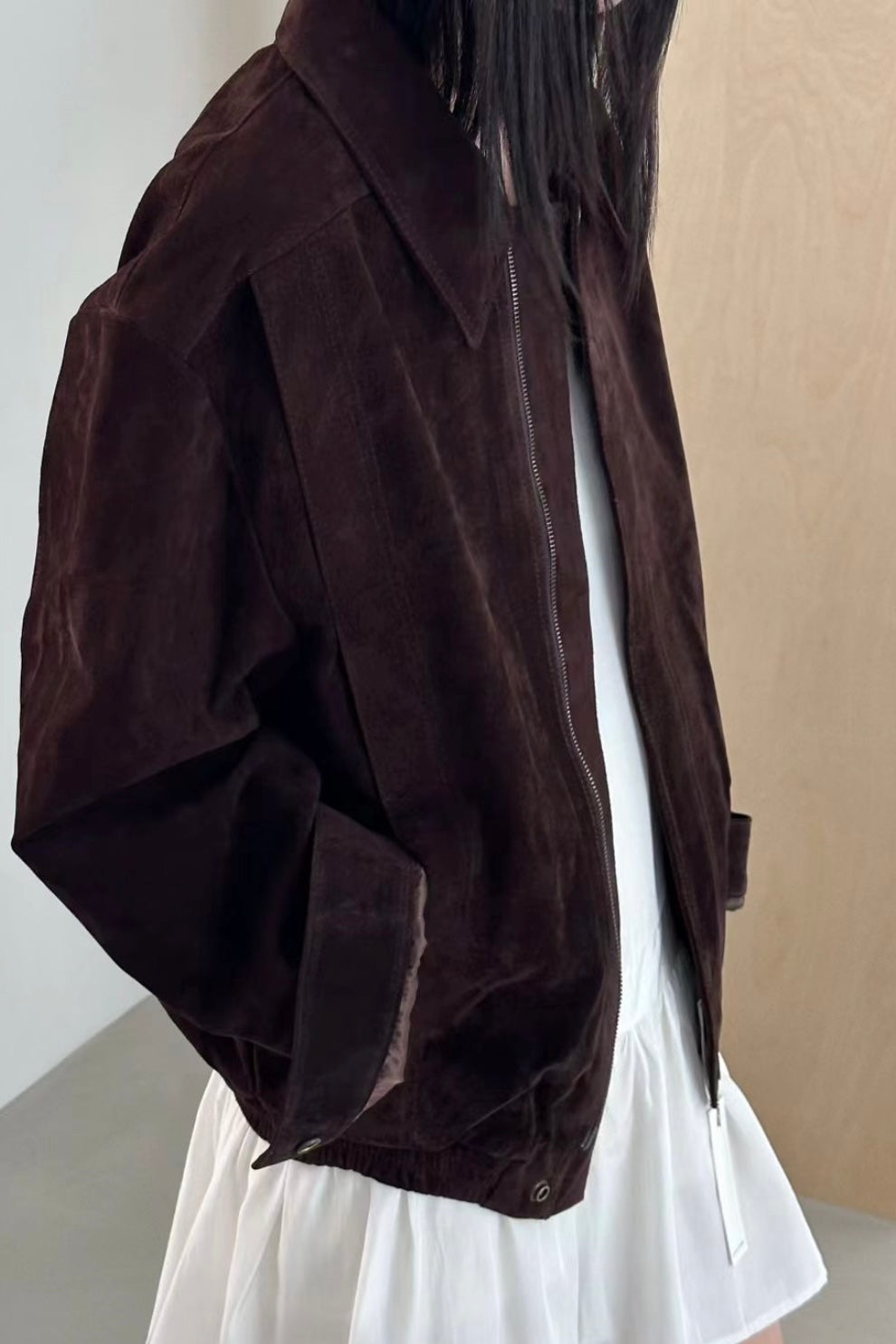 250928 Ambre suede leather jacket