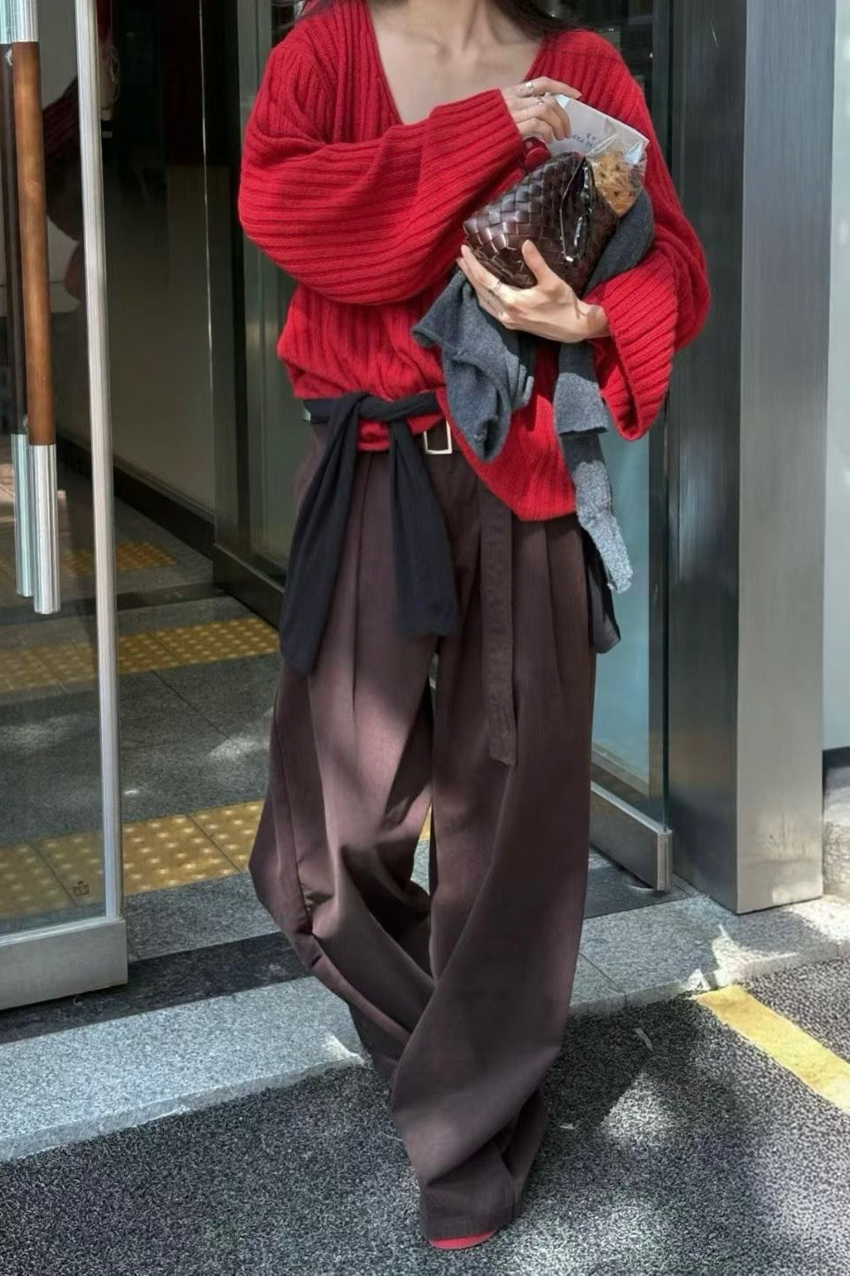 250921 Eugenie wide leg pants with belt
