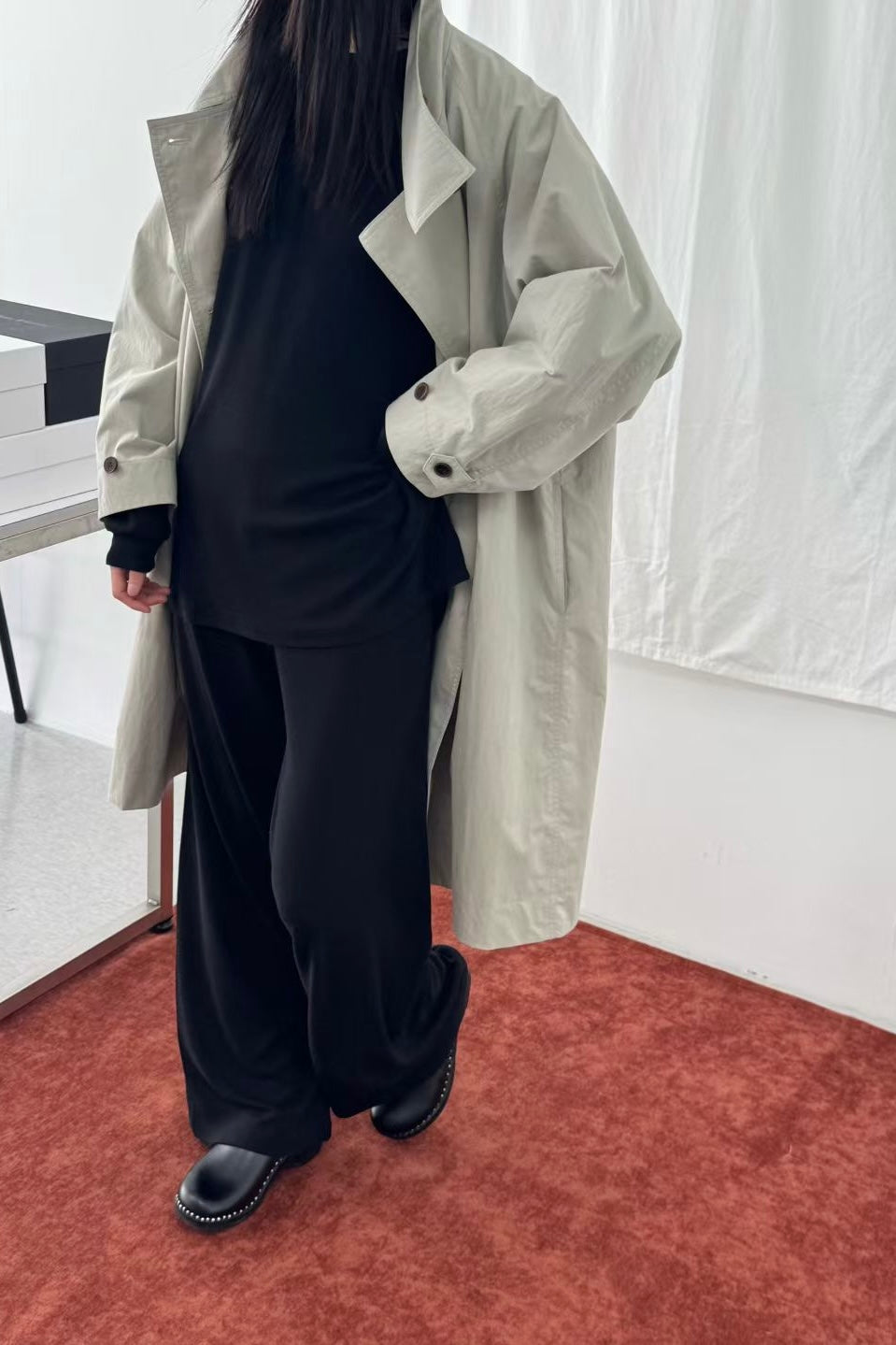 250908 Aurelie Collarless Trench Coat