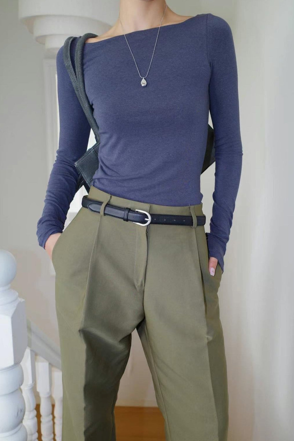1108 French Boat Neck Top II (SHOWROOM 有DISPLAY)