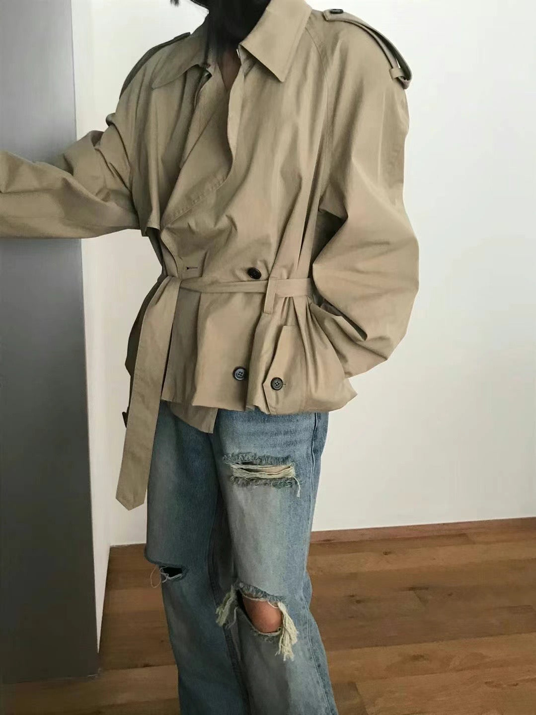0941 Kendall Crop Trench Coat (PT2.SHOWROOM 有DISPLAY)