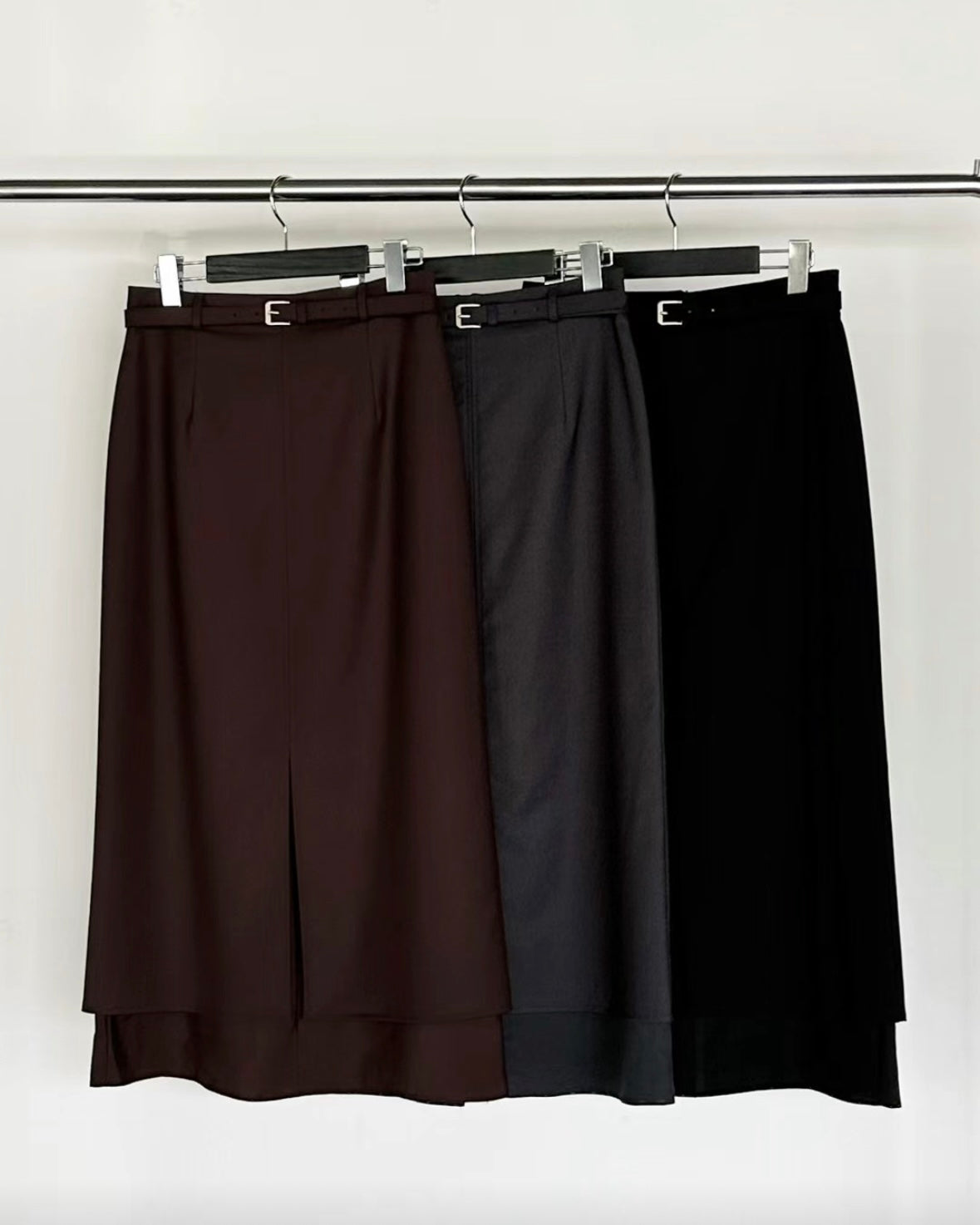 0916 Layers Slit Skirt with belt (PT1.SHOWROOM 有DISPLAY)