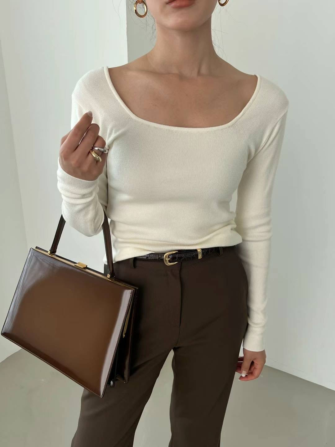 0926 Classic Square Neckline Top (PT2.SHOWROOM 有DISPLAY)