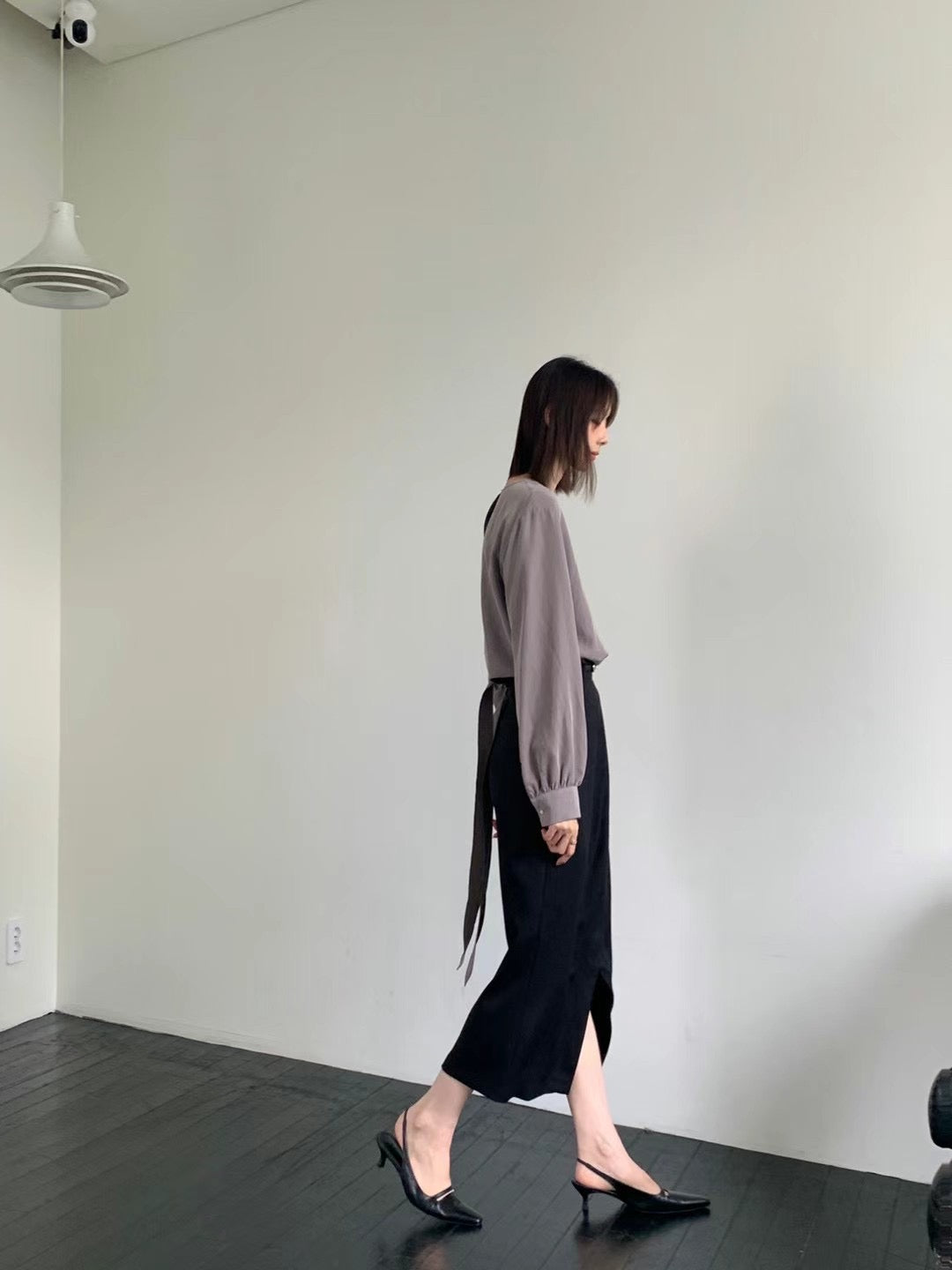 0942 Sylvie Slit Skirt with belt (PT1.SHOWROOM 有DISPLAY)