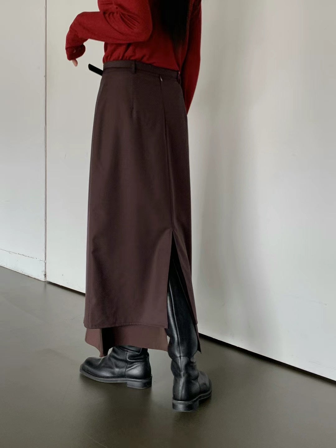 0916 Layers Slit Skirt with belt (PT1.SHOWROOM 有DISPLAY)