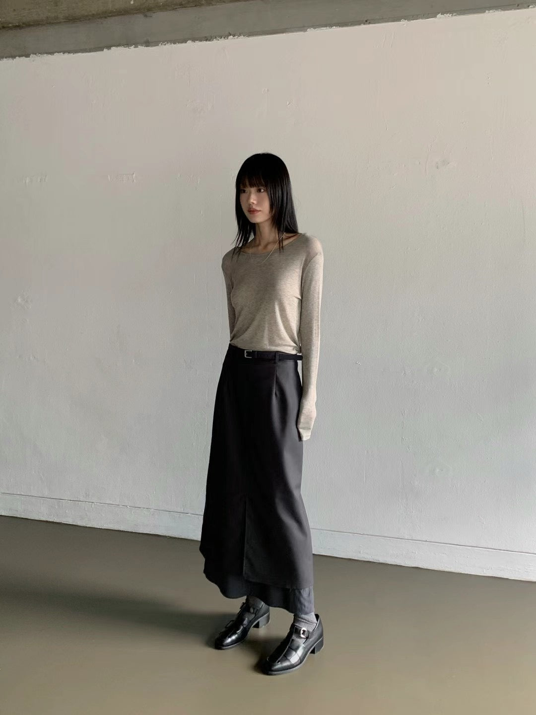 0916 Layers Slit Skirt with belt (PT1.SHOWROOM 有DISPLAY)