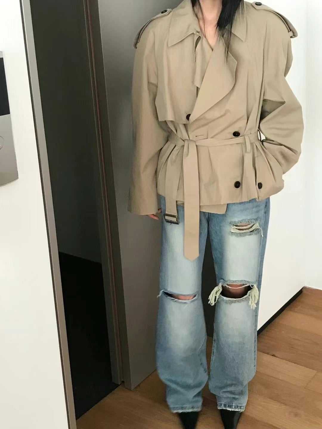 0941 Kendall Crop Trench Coat (PT2.SHOWROOM 有DISPLAY)