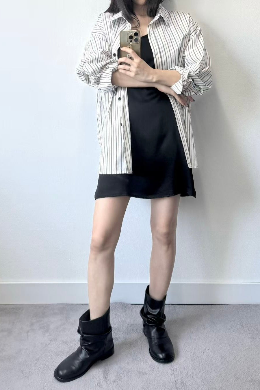 250932 French Short Satin Dress
