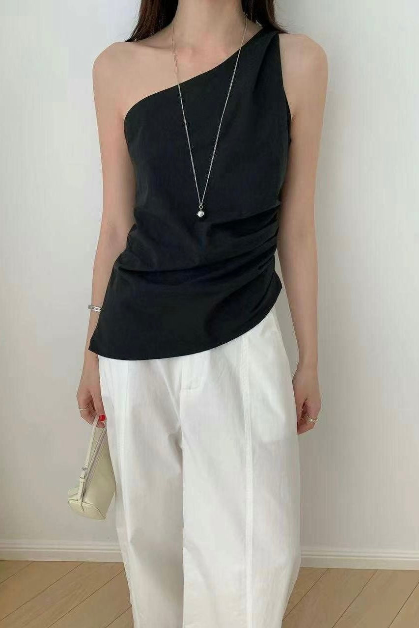 250724 One Shoulder Twisted Top