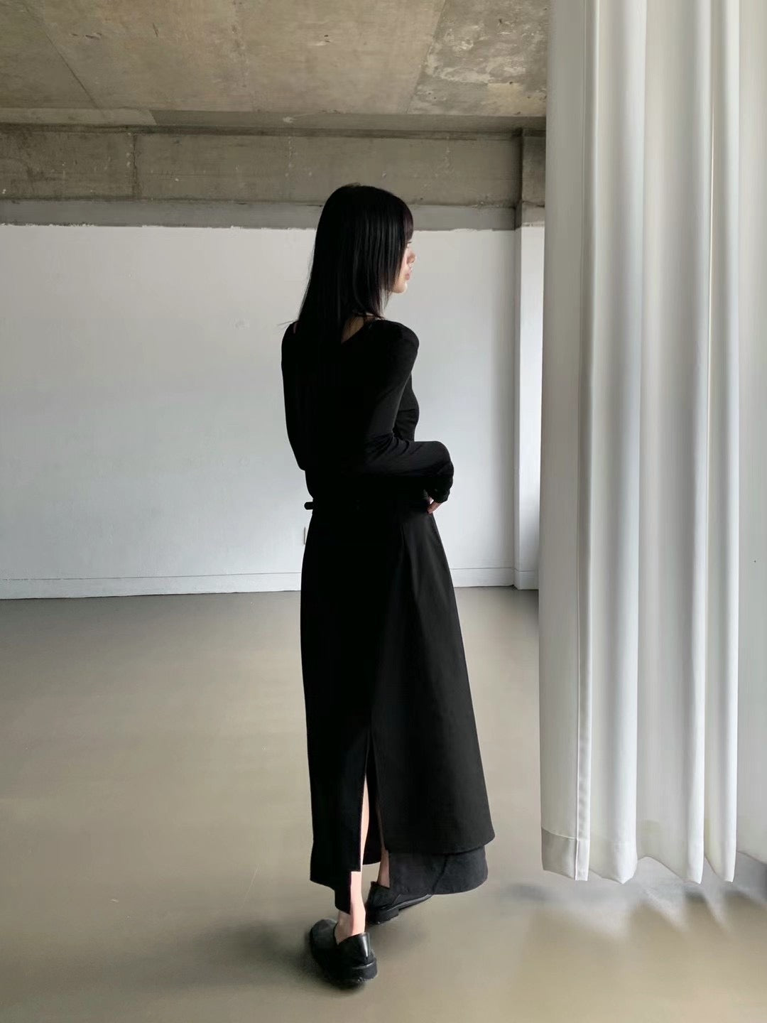 0916 Layers Slit Skirt with belt (PT1.SHOWROOM 有DISPLAY)