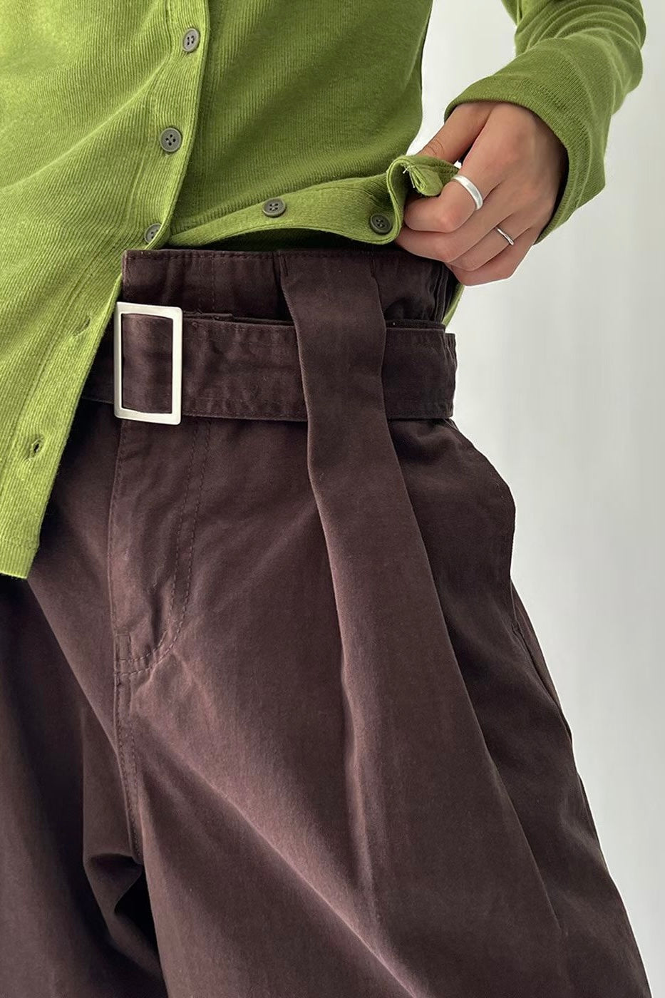 250921 Eugenie wide leg pants with belt