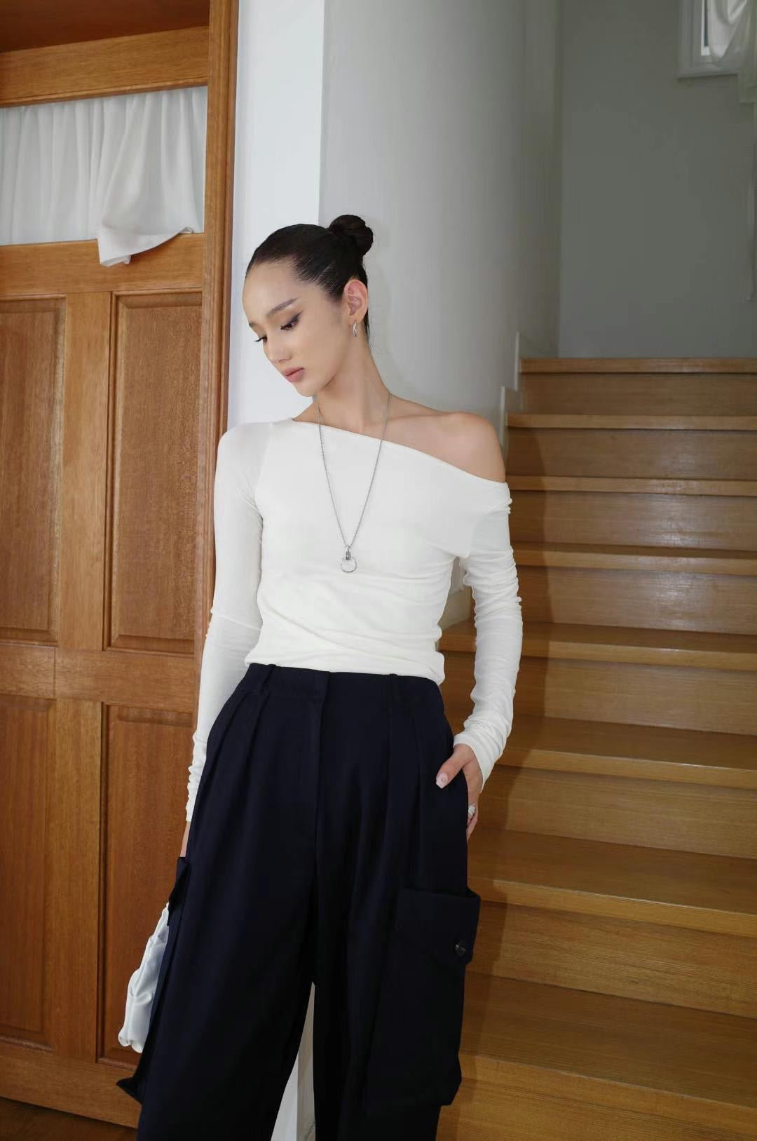 1108 French Boat Neck Top II (SHOWROOM 有DISPLAY)