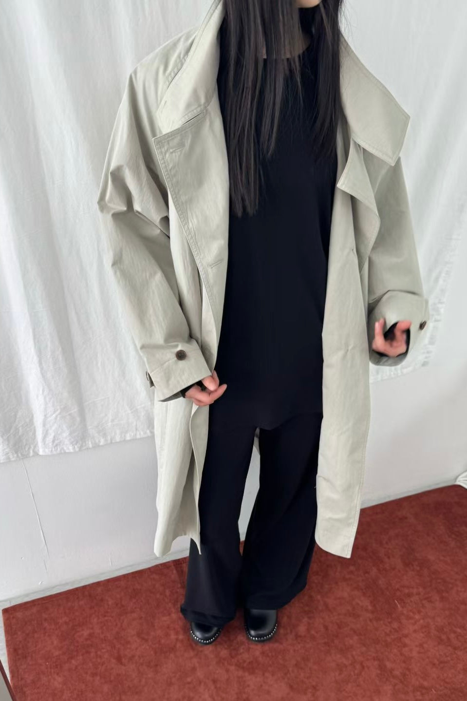 250908 Aurelie Collarless Trench Coat
