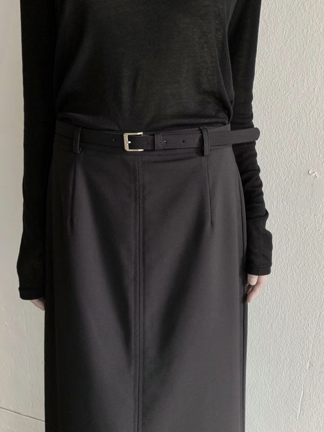 0916 Layers Slit Skirt with belt (PT1.SHOWROOM 有DISPLAY)