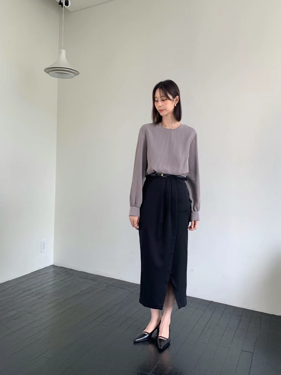 0942 Sylvie Slit Skirt with belt (PT1.SHOWROOM 有DISPLAY)