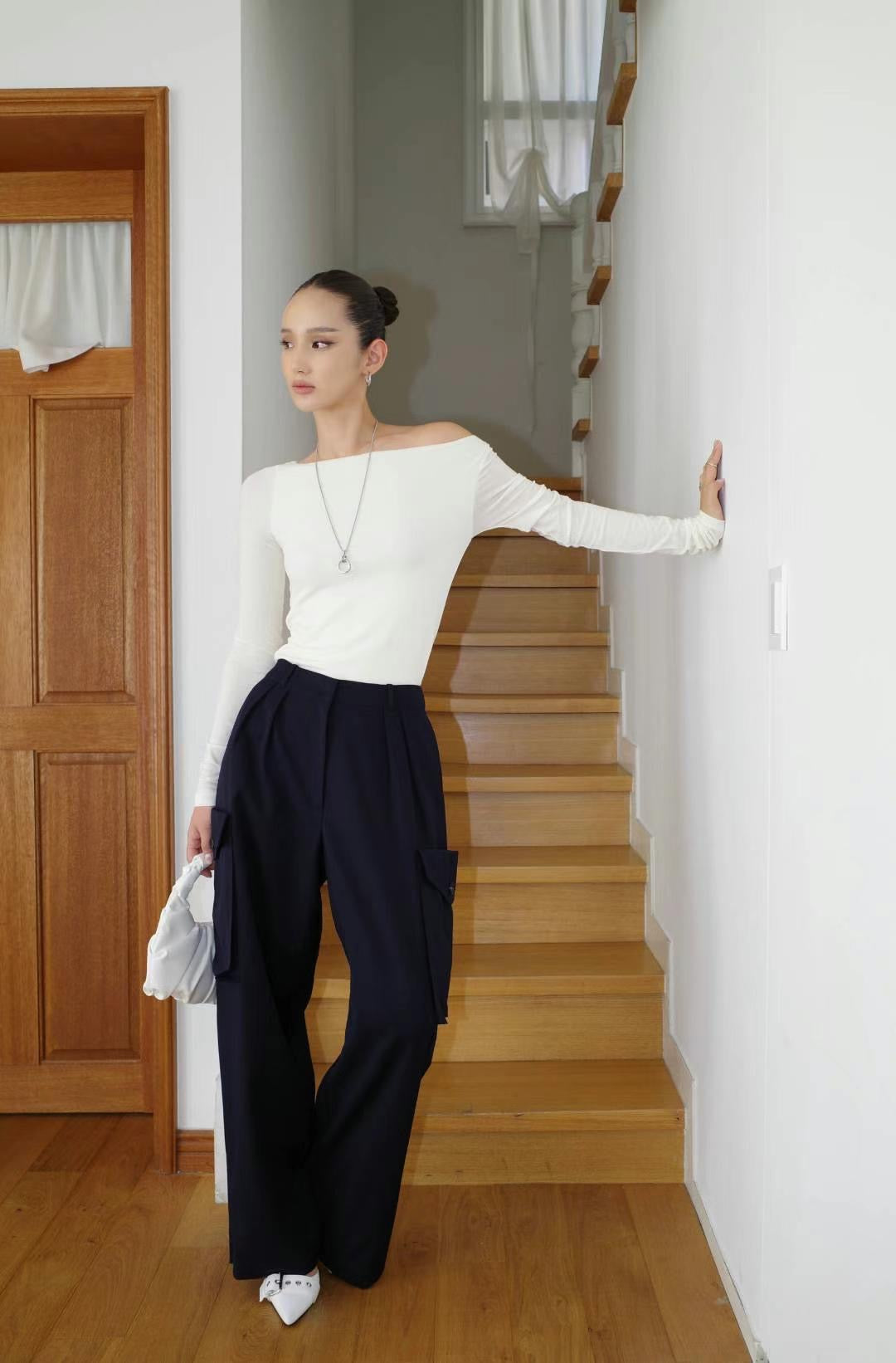 1108 French Boat Neck Top II (SHOWROOM 有DISPLAY)