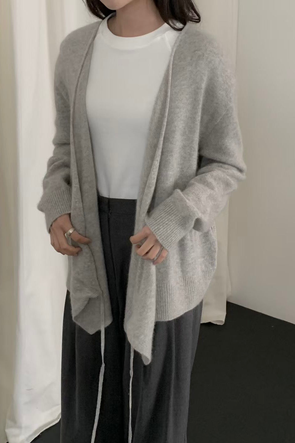 250913 Knitted wrap cardigan