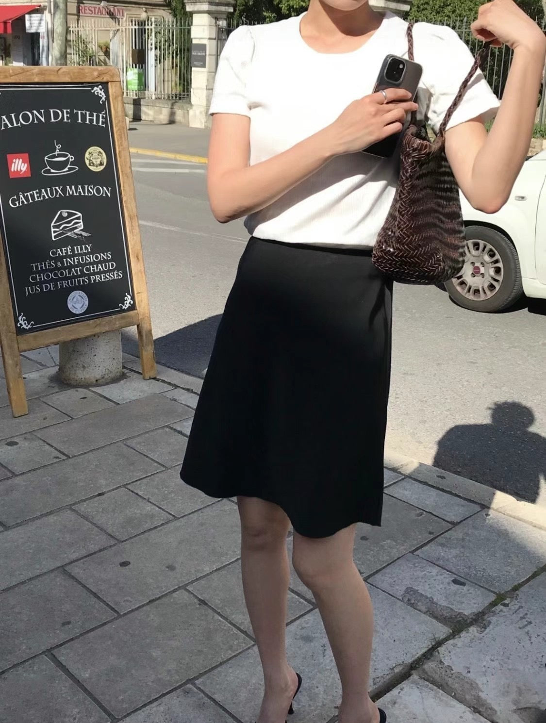 0628 90s Eleanor Satin Skirt