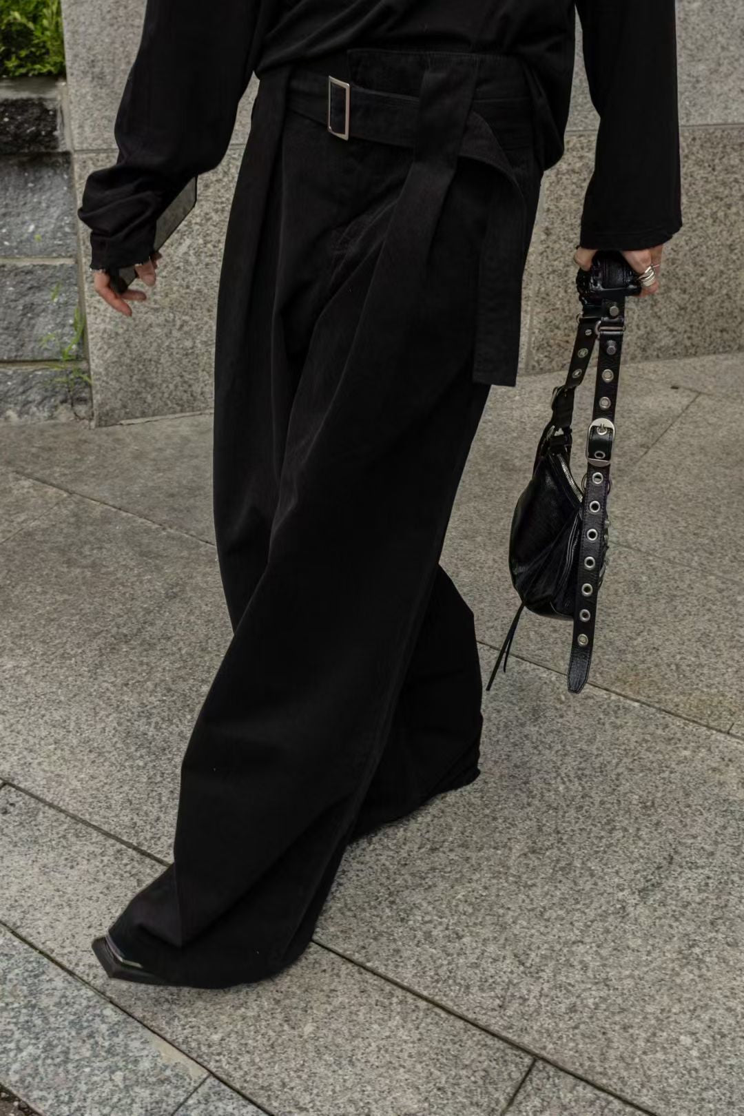 250921 Eugenie wide leg pants with belt