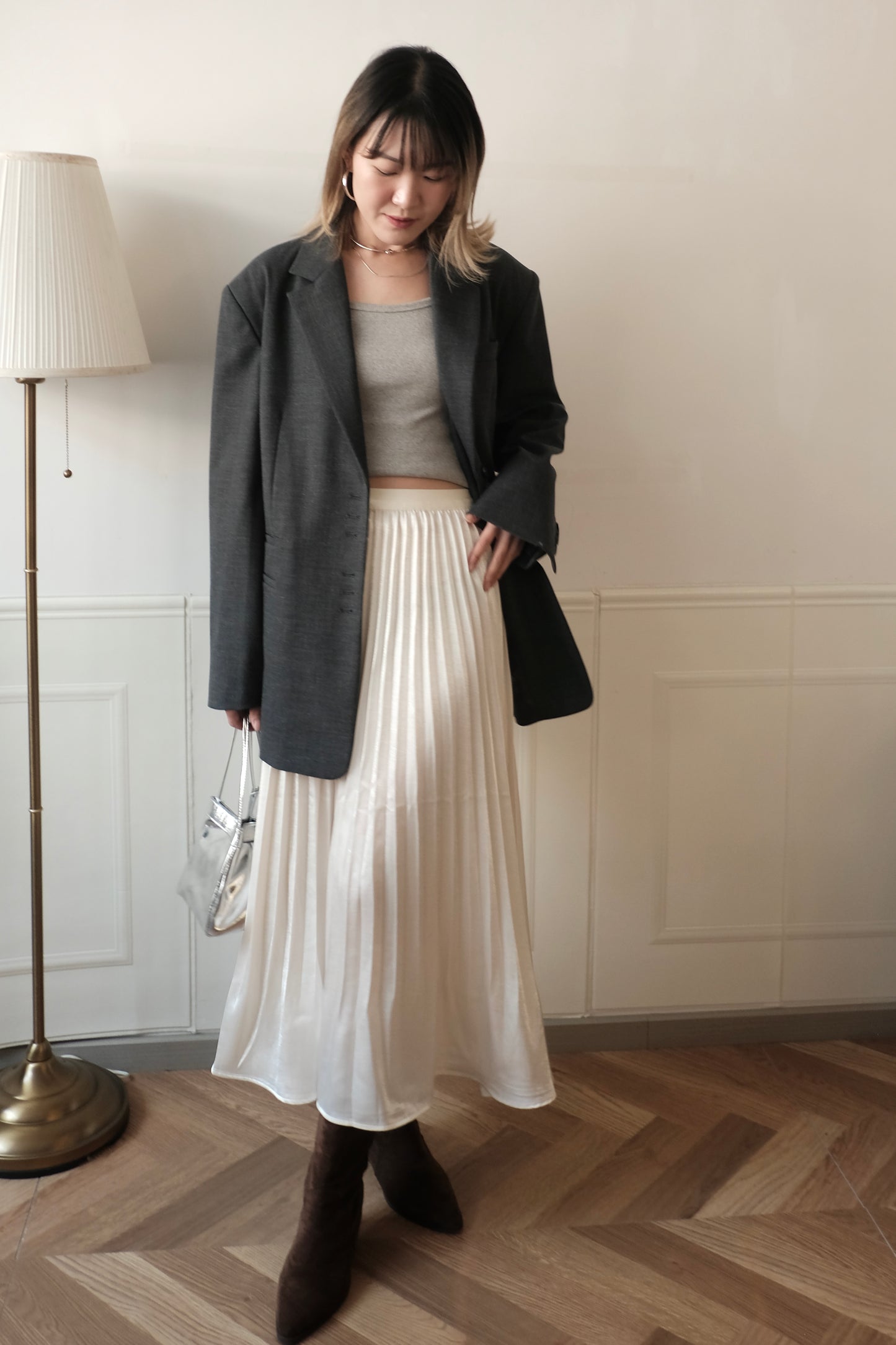 250231 Silky Pleated Skirt