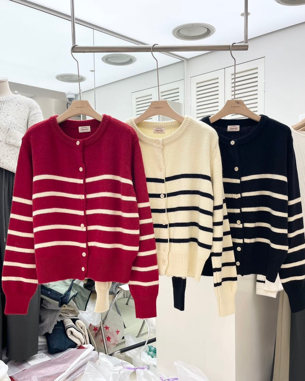 0959 French Striped Cardigan (PT2.SHOWROOM 未有DISPLAY)