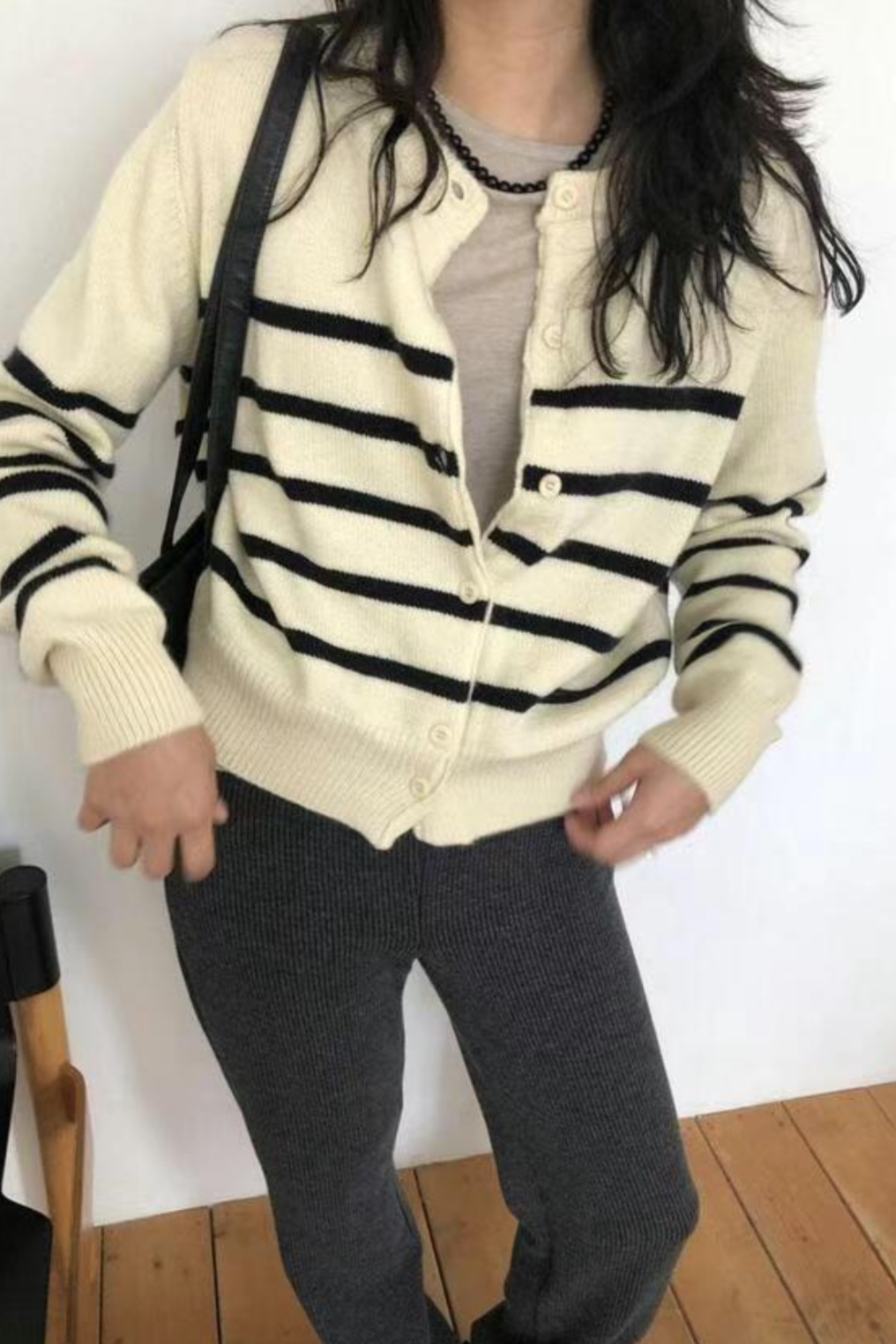 0959 French Striped Cardigan (PT2.SHOWROOM 未有DISPLAY)