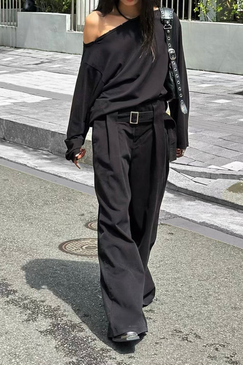 250921 Eugenie wide leg pants with belt