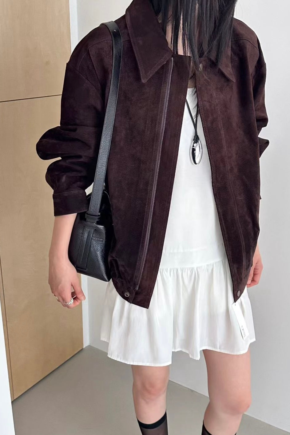 250928 Ambre suede leather jacket