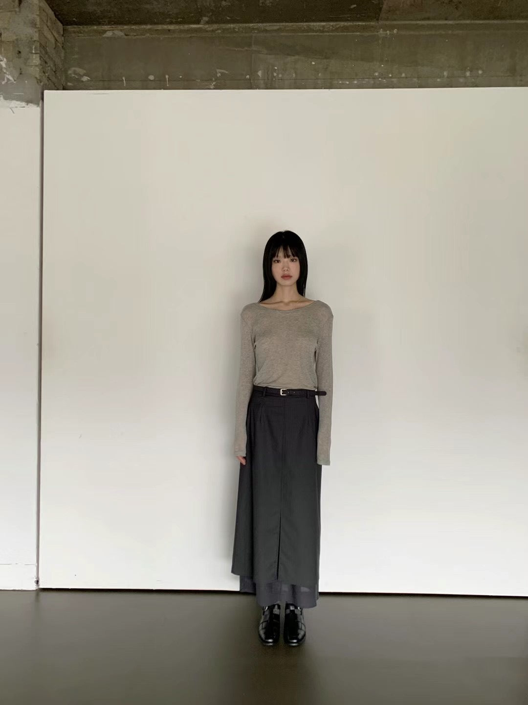 0916 Layers Slit Skirt with belt (PT1.SHOWROOM 有DISPLAY)