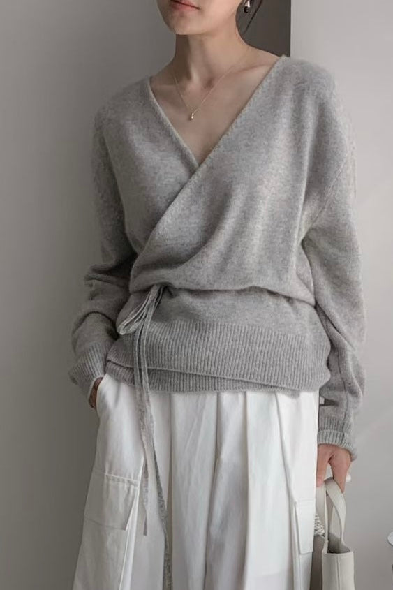 250913 Knitted wrap cardigan