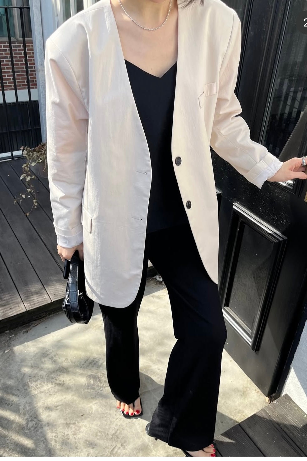 250433 Savannah Collarless Blazer - Summer Spring