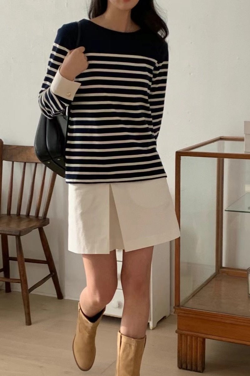 0955 - Reorder French Striped Top