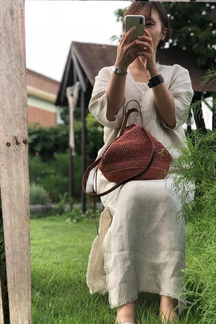 A0404 Korean Designer Brand - Mededeling Handmade Straw Bag