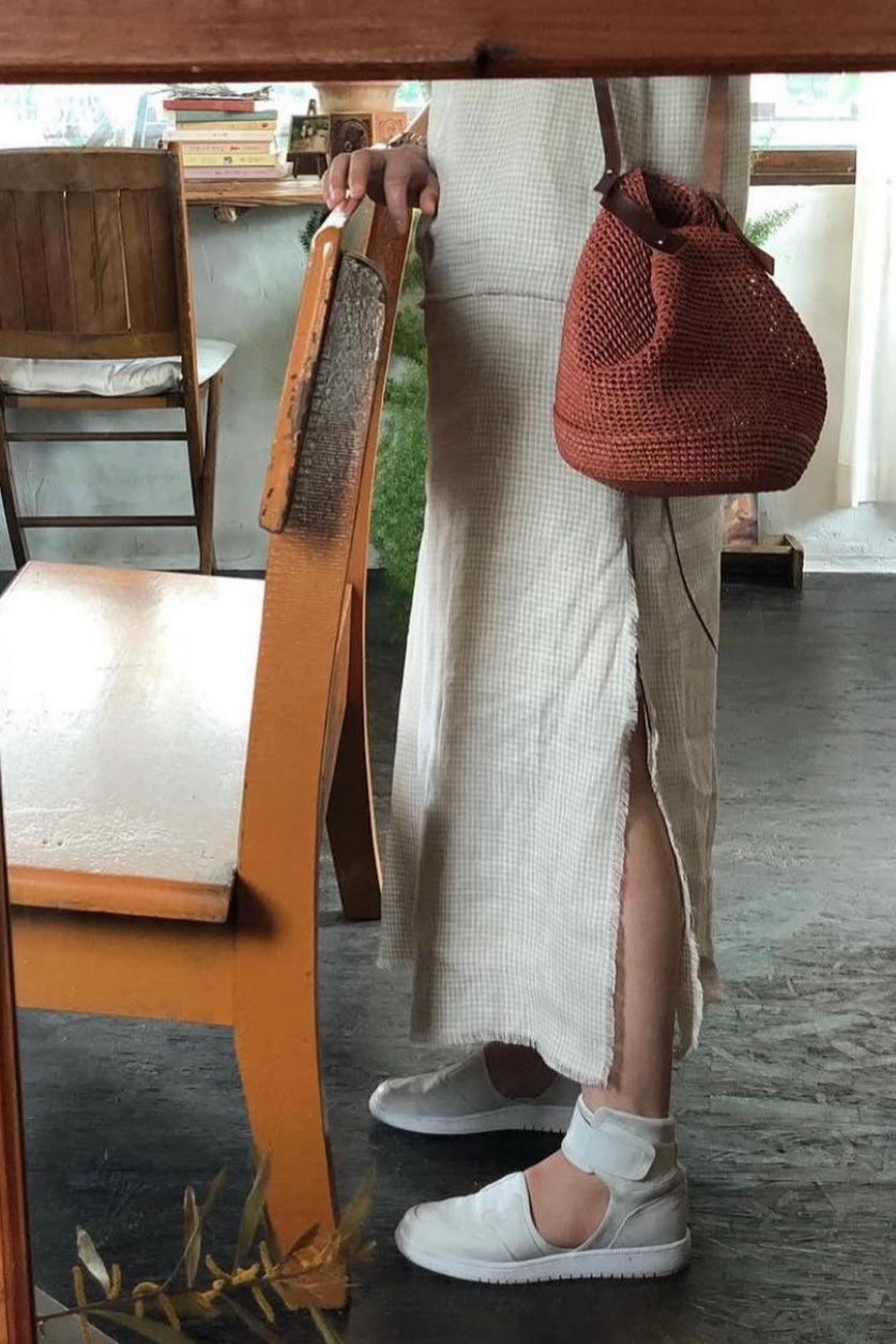 A0404 Korean Designer Brand - Mededeling Handmade Straw Bag
